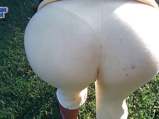 Latin Teen In Tight Yellow Pants Showing Ass And Cameltoe