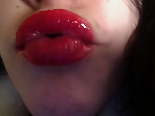 Sexy Red Glossy Lips