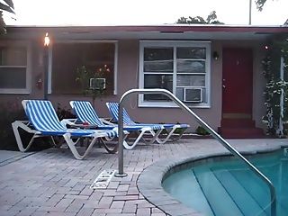 Jerking Naked By The Hotel Pool